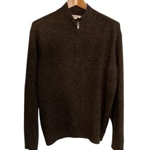 Enya Mantanani Men's Charcoal Zip-Up 100% Wool Sweater size XXL‎